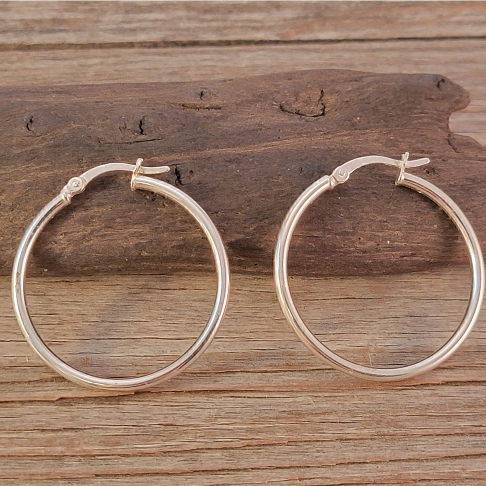 New Sterling 1.25" Hoop Earrings